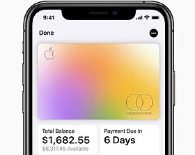 Apple Card באפליקציית הארנק ב-iOS 12 על אייפון XS