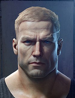 בלאזקוביץ' כפי שהופיע באתחול לסדרת Wolfenstein מאת MachineGames