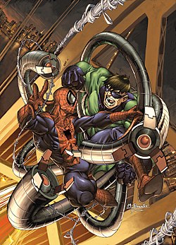 דוקטור אוקטופוס, כפי שהופיע על עטיפת החוברת Marvel Age Spider-Man #2 מיוני 2004, אמנות מאת מארק ברוקס.