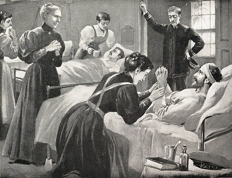 קובץ:Clara Barton in hospital.jpg