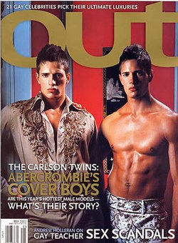שער גיליון מאי 2001 ועליו הדוגמנים התאומים קייל ולאנס קרלסון