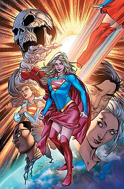 סופרגירל, כפי שהופיעה על עטיפת החוברת Supergirl Vol.7 #20 מיוני 2018, אמנות מאת רובסון רוקה.