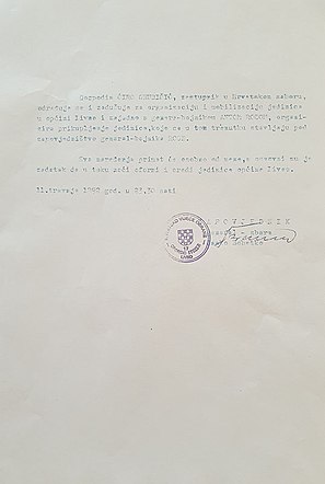 Zapovijed generala zbora Janka Bobetka od 11.travnja 1992.