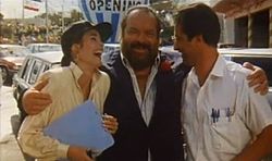 Carol Alt, Bud Spencer és Thierry Lhermitte, a film főszereplői