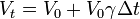 \frac{}{} V_{t} = V_{0} + V_{0}\gamma \Delta t