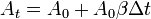 \frac{}{} A_{t} = A_{0} + A_{0}\beta \Delta t