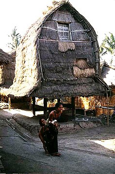 bentuk lumbung padi khas pulau lombok