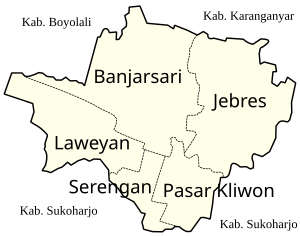 Daftar kecamatan dan kelurahan di Kota Surakarta  Wikipedia bahasa 
