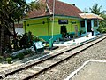 Bagian dalam Stasiun Goprak semasa masih dicat hijau ala PT KA