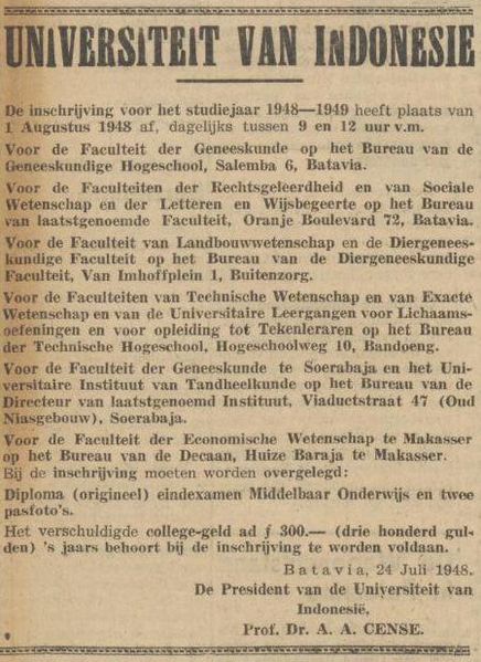 Berkas:Brosur Pendaftaran UvI 1948.jpg
