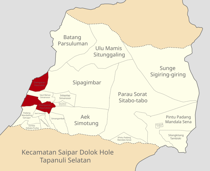 Berkas:Peta Lokasi Damparan Haunatas Kecamatan Saipar Dolok Hole Kabupaten Tapanuli Selatan.svg