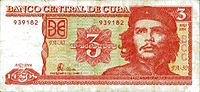 Banconota cubana da 3 pesos (fronte)