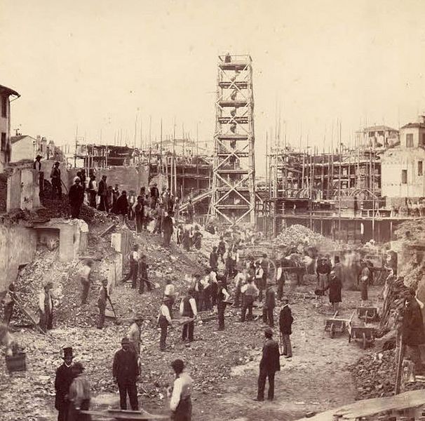 File:Inizio lavori Galleria di Milano (1865).jpg