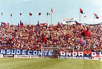 La curva sud dello Stadio "Ballarin" pochi istanti prima della Tragedia