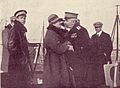 D'Annunzio e l'ammiraglio Enrico Millo a bordo dell'Indomito, a scoglio Dolfin, presso l'isola di Pago, il 15 novembre 1920.