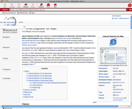 Internet Explorer 5.2.2 Macintosh Edition su Mac OS X 10.5.8