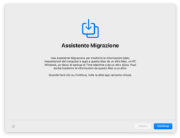 Assistente Migrazione su macOS Big Sur