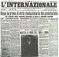 "L'Internazionale", periodico di propaganda e di azione sindacale della Camera del Lavoro di Parma, del 27 giugno 1914