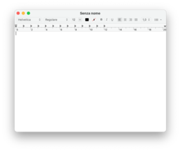 Finestra principale di TextEdit su macOS Big Sur