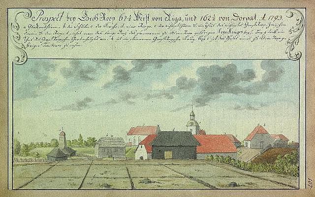 Attēls:Straupes pils un baznīca 1793. gadā Broce.jpg