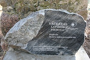 Piemiņas plāksne Vaclavas latviešiem