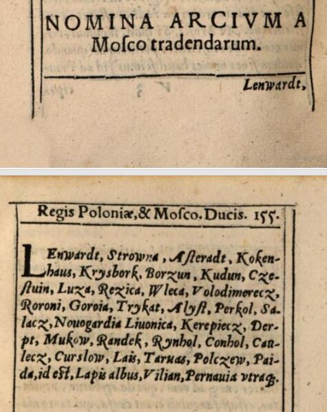 Attēls:Jamas Zapoļskas sarunu protokols ar Maskavijas ieņemtajiem cietokšņiem 1582 Antonijs Posevīns.jpg