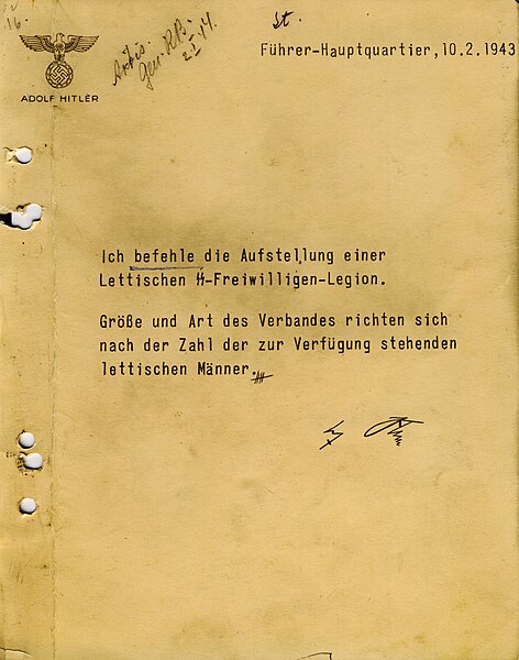 Attēls:Hitlera pavēle par Latviešu SS-brīvprātīgo leģiona izveidošanu 1943.jpg