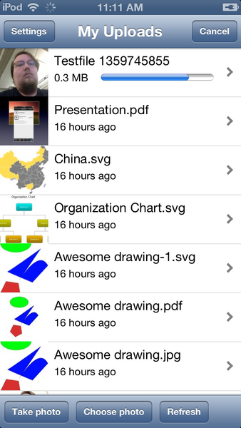File:Commons iOS app screenshot - uploading.png