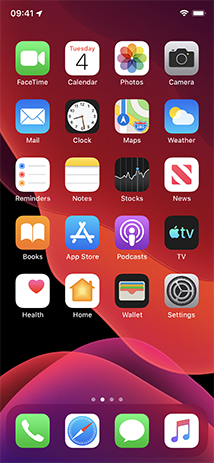 പ്രമാണം:IOS 13 Homescreen iPhone X.png