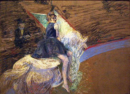 Henri de Toulouse-Lautrec - "At the Cirque Fernando, Rider on a White Horse"