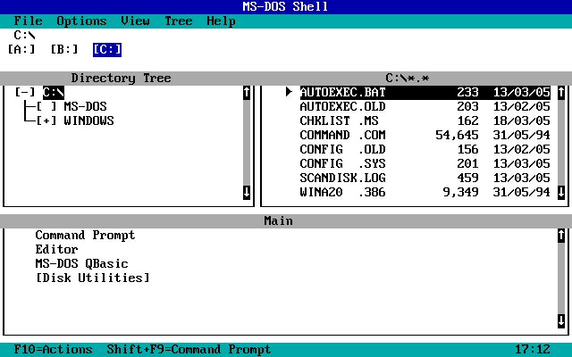 Ms Dos Shell. Fail:MS-DOS Shell.png