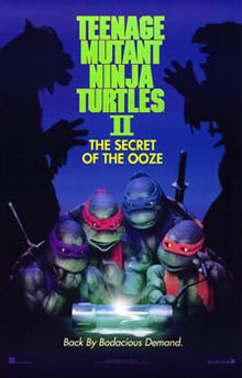 Poster tayangan pawagam filem Teenage Mutant Ninja Turtles II: The Secret of the Ooze