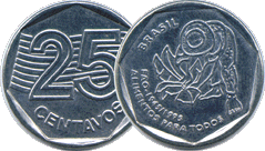 Ficheiro:Moeda comum comemorativa dos 50 anos da FAO, 25 centavos.gif