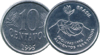 Moeda comum comemorativa dos 50 anos da FAO, 10 centavos.gif