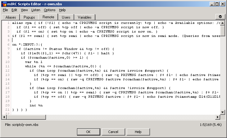 Fișier:MIRC scripts editor.png