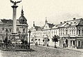 Desen cu centrul orașului Dej în secolul al XIX-lea