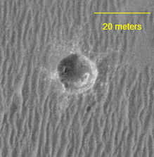 Кратер Дельта, снятый с орбиты аппаратом MRO, камерой выcкого разрешения HiRISE.