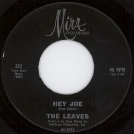 Обложка сингла The Leaves «Hey Joe, Where You Gonna Go?» (1965)