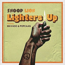 Обложка сингла Snoop Lion при участии Mavado и Popcaan «Lighters Up» ()