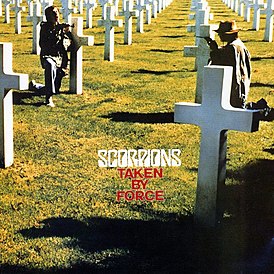 Обложка альбома Scorpions «Taken by Force» (1977)