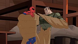 Человек-паук сражается с Сэндменом