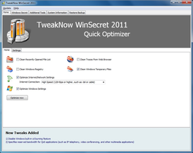 Скриншот программы TweakNow WinSecret