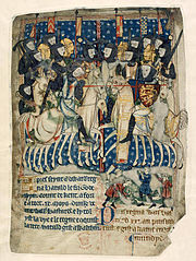Вильгельм Завоеватель и король Гарольд II Годвинсон во время битвы при Гастингсе