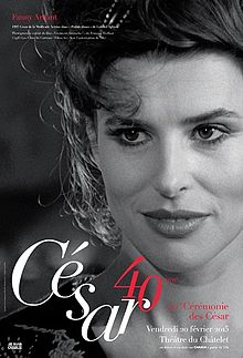 Плакат 40-й церемонии, с изображением актрисы Фанни Ардан