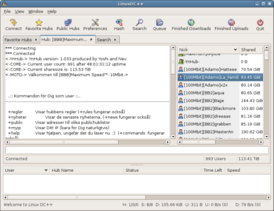 Скриншот программы Linux DC++