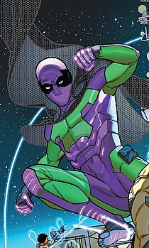 Ultimate-Бродяга (Аарон Дэвис) в комиксе Miles Morales: Spider-Man #9. Художники — Хавьер Гаррон и Дэвид Куриэль