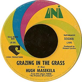 Обложка сингла Хью Масекела «Grazing in the Grass» (1968)