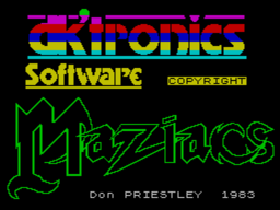 Заставка игры, версия для ZX Spectrum