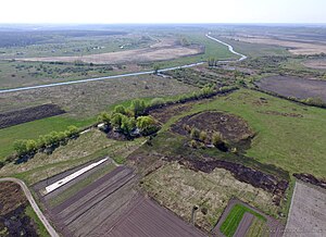 Вид на городище Русотины и Трубеж