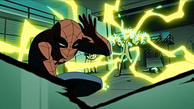 Человек-паук сражается в лаборатории с Электро